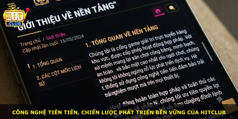 Công nghệ tiên tiến, chiến lược phát triển bền vững của Hitclub