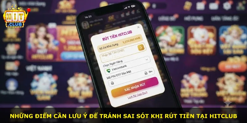 Những điểm cần lưu ý để tránh sai sót khi rút tiền tại Hitclub